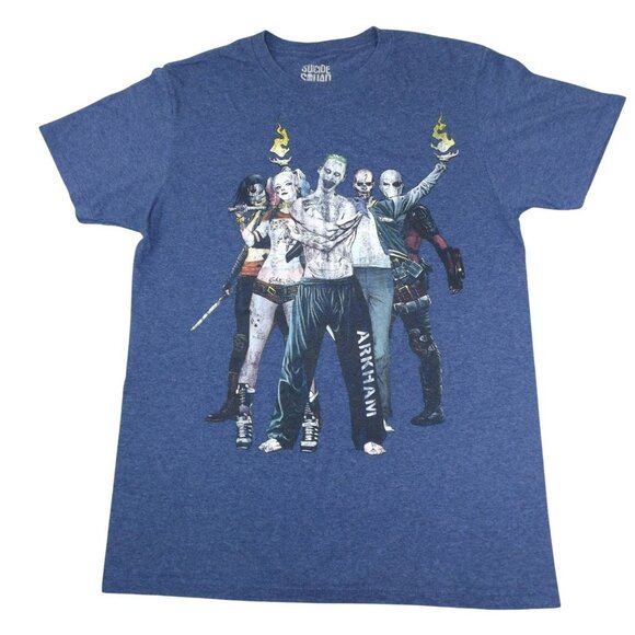 Arkham Horror Blue T-Shirt Suicide Squad Youth size M  JH937 - Picture 1 of 4